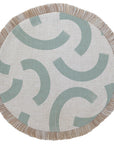 Round Placemat-Coastal Fringe-Muse Seafoam-40cm