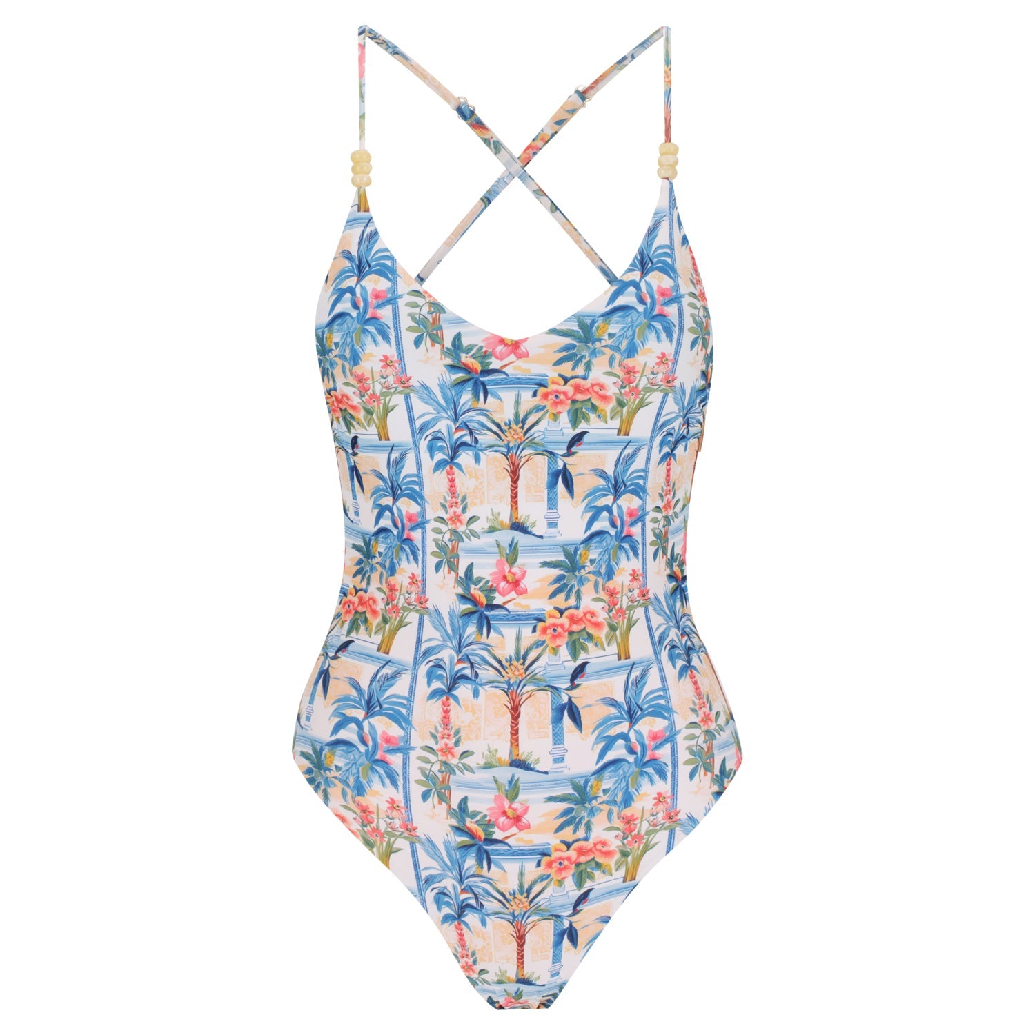 Cross Back One Piece-Positano Sun