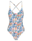 Cross Back One Piece-Positano Sun
