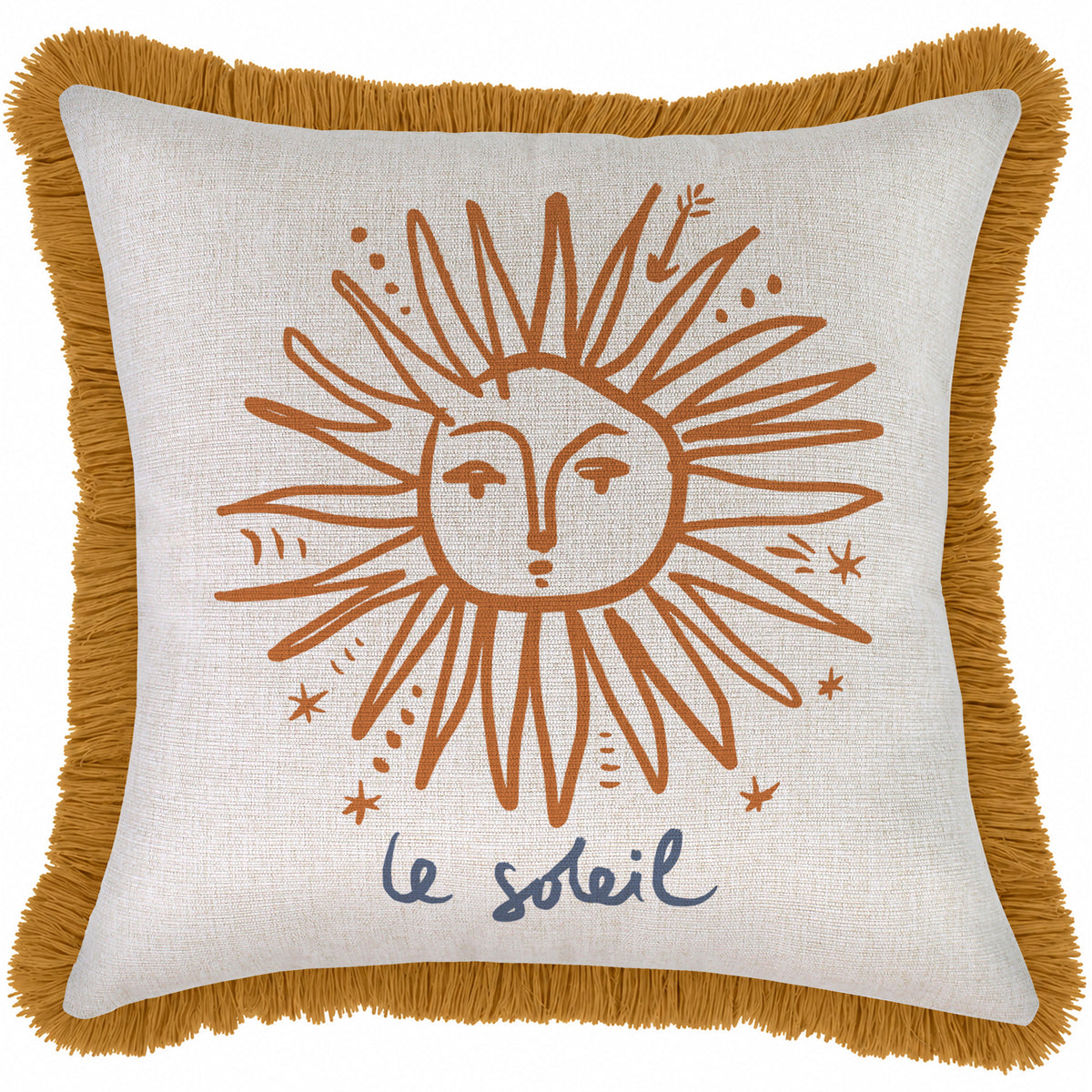 Cushion Cover-Coastal Fringe Mustard-Le Soleil-45cm x 45cm