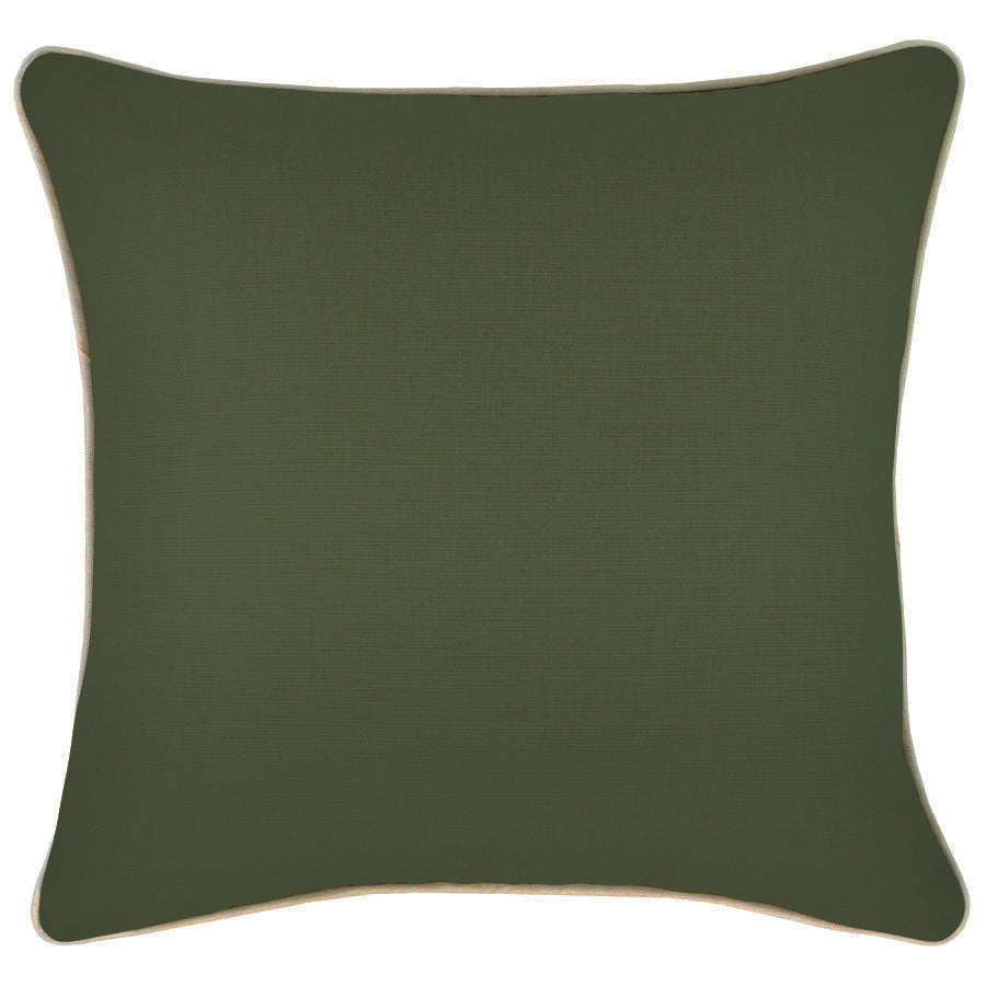 Cushion Cover-With Piping-Solid-Olive-45cm x 45cm
