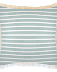 Cushion Cover-Coastal Fringe-Hampton Stripe Seafoam-60cm x 60cm