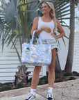 Striped Beach Bag-Lovely Lavender