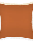 Cushion Cover-Coastal Fringe-Solid Burnt Orange-45cm x 45cm