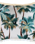 Cushion Cover-Coastal Fringe-Palm Trees White-60cm x 60cm