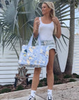 Striped Beach Bag-Lovely Lavender