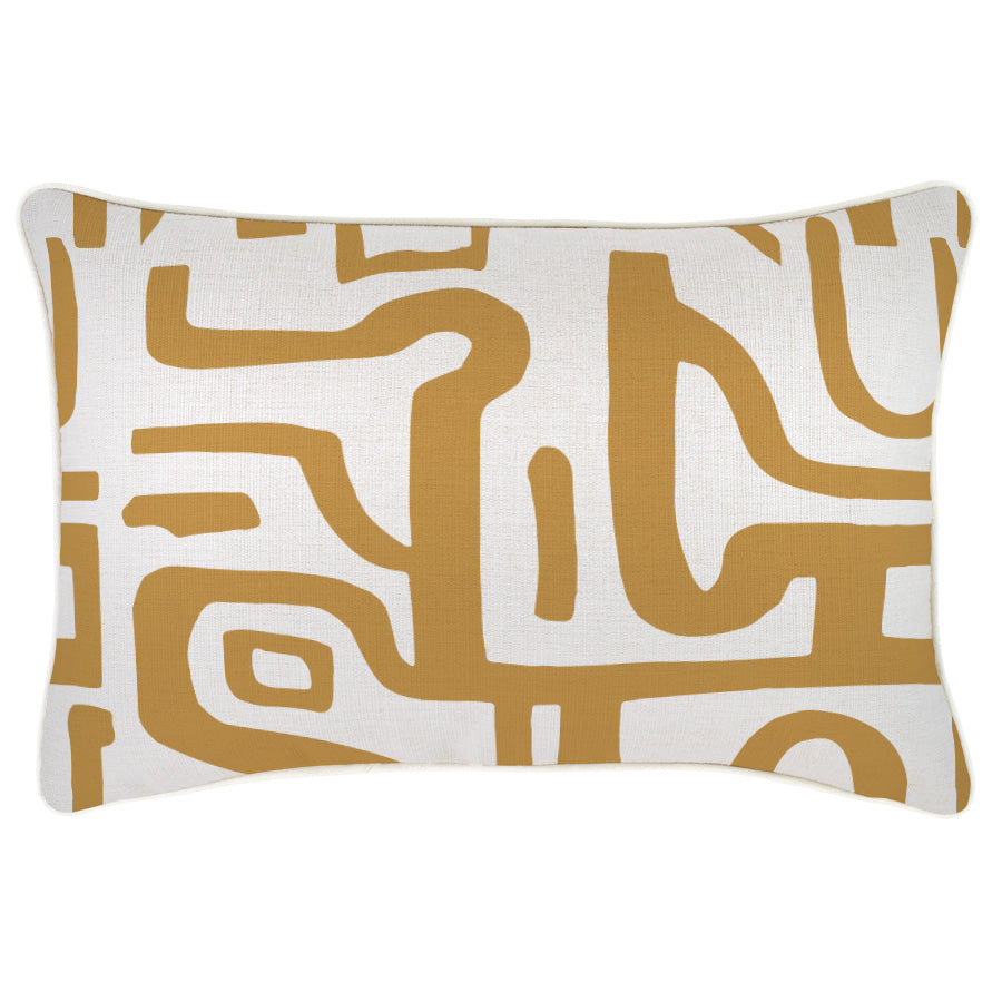 Cushion Cover-With Piping-Canggu Mustard-35cm x 50cm