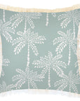 Cushion Cover-Coastal Fringe-Cabana Palms Seafoam-45cm x 45cm