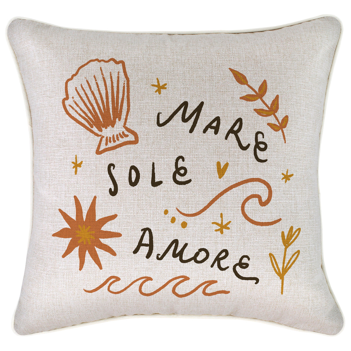 Cushion Cover-With Piping-Mare Sole Amore-45cm x 45cm