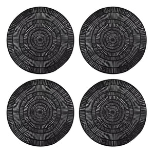 Round Placemat Set of 4-Black Lasercut-38cm