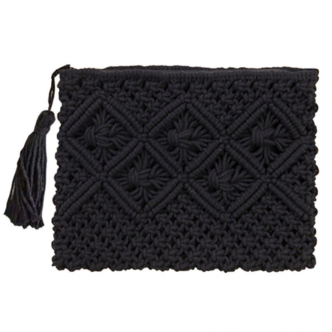 Boho Crochet Clutch-Tan