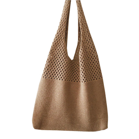 Brown Handbag with Gold Clip