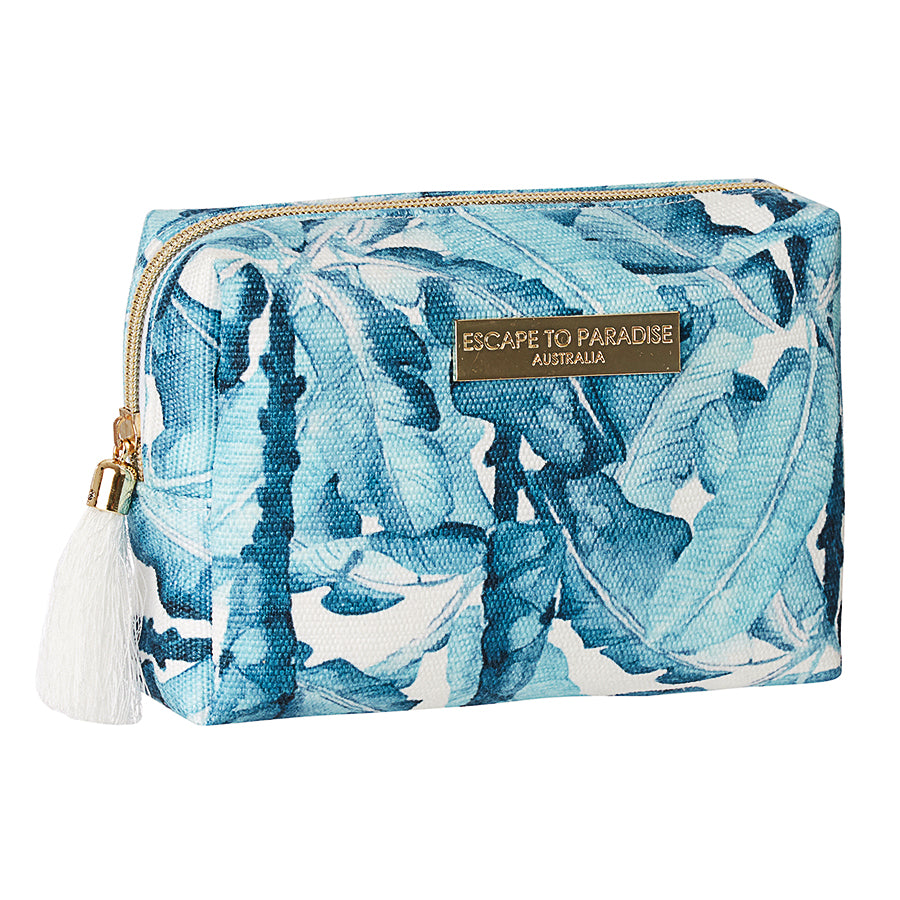 Fabric Rectangle Boxy Cosmetic Bag-Bora Bora