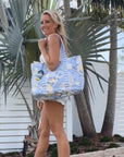 Striped Beach Bag-Lovely Lavender