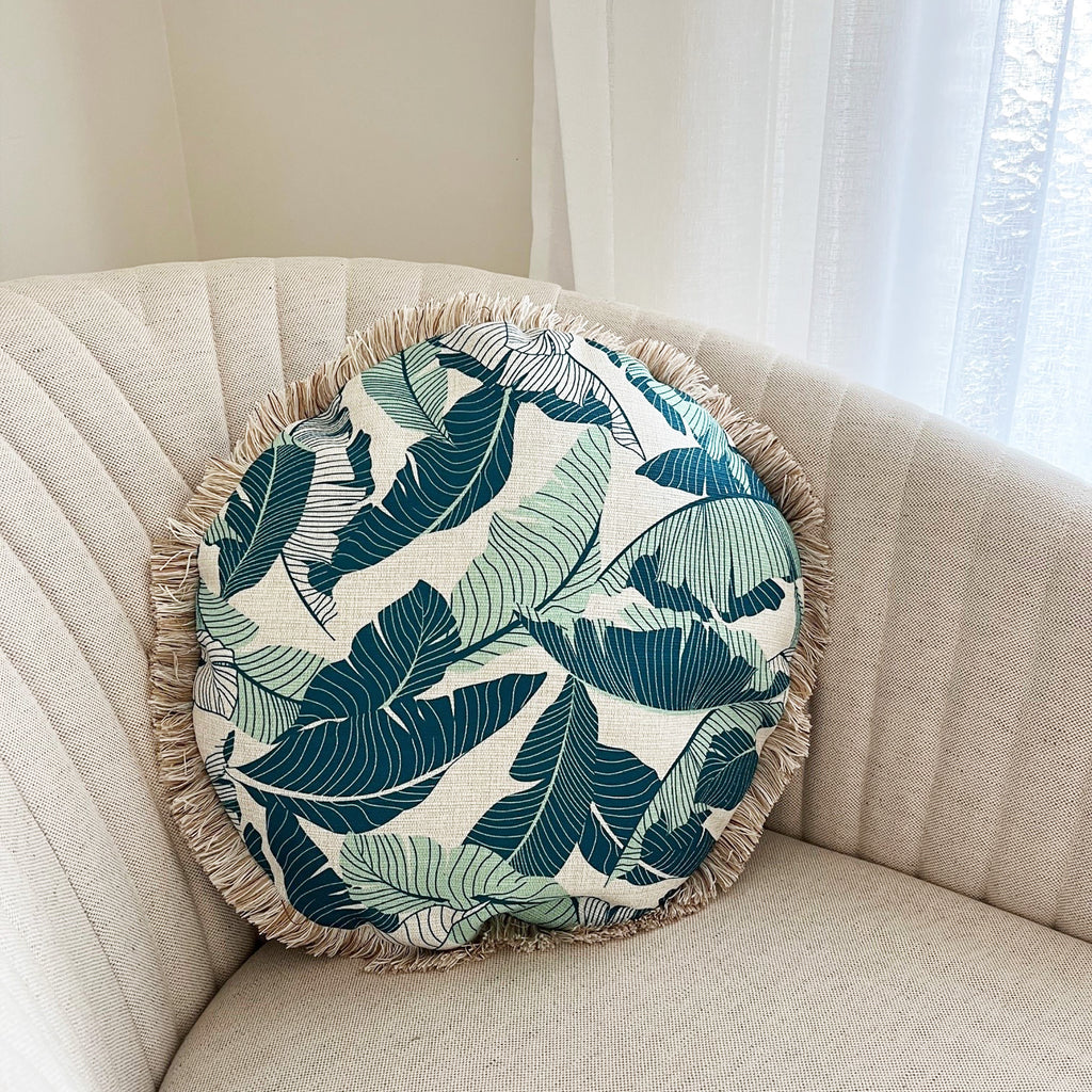 Round Cushion with Insert-Maldives Teal-40cm x 40cm