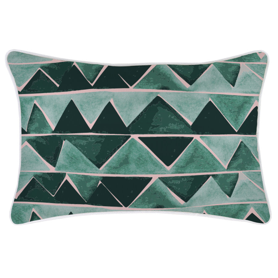 Cushion Cover-With Piping-Zig Zag Green-35cm x 50cm
