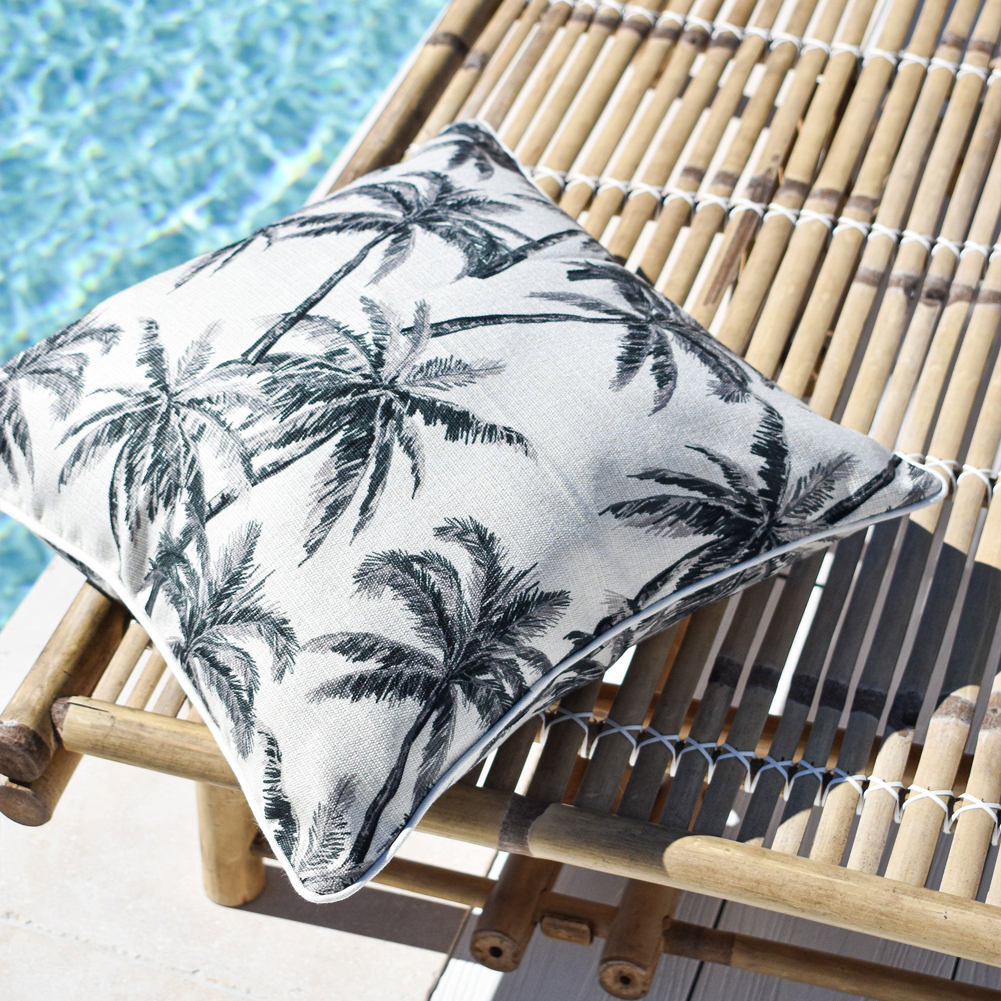 Cushion Cover-With Black Piping-Castaway-45cm x 45cm