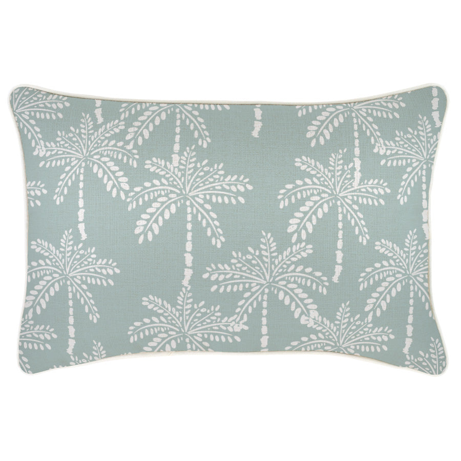 Cushion Cover-With Piping-Cabana Palms Seafoam-35cm x 50cm