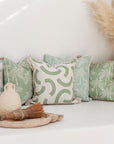 Cushion Cover-With Piping-Cabana Palms Seafoam-45cm x 45cm
