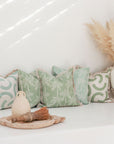 Cushion Cover-With Piping-Cabana Palms Seafoam-45cm x 45cm