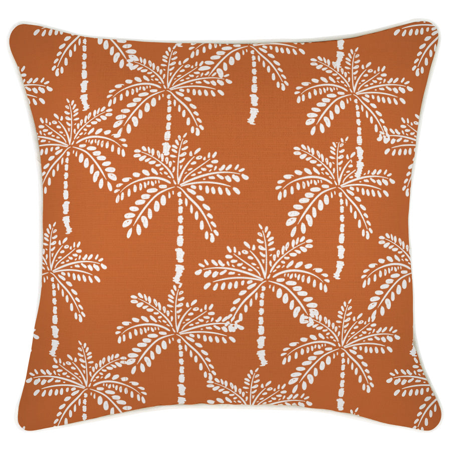 Cushion Cover-With Piping-Cabana Palms Burnt Orange-45cm x 45cm