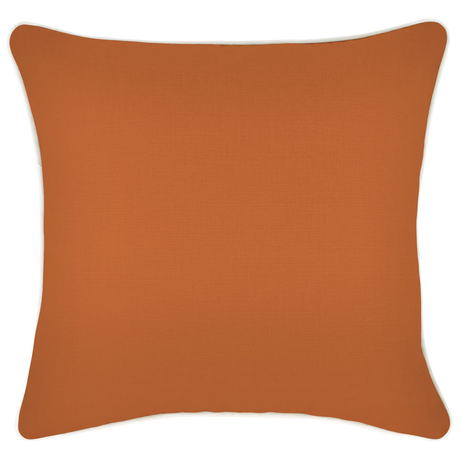 Cushion Cover-With Piping-Solid Burnt Orange-45cm x 45cm