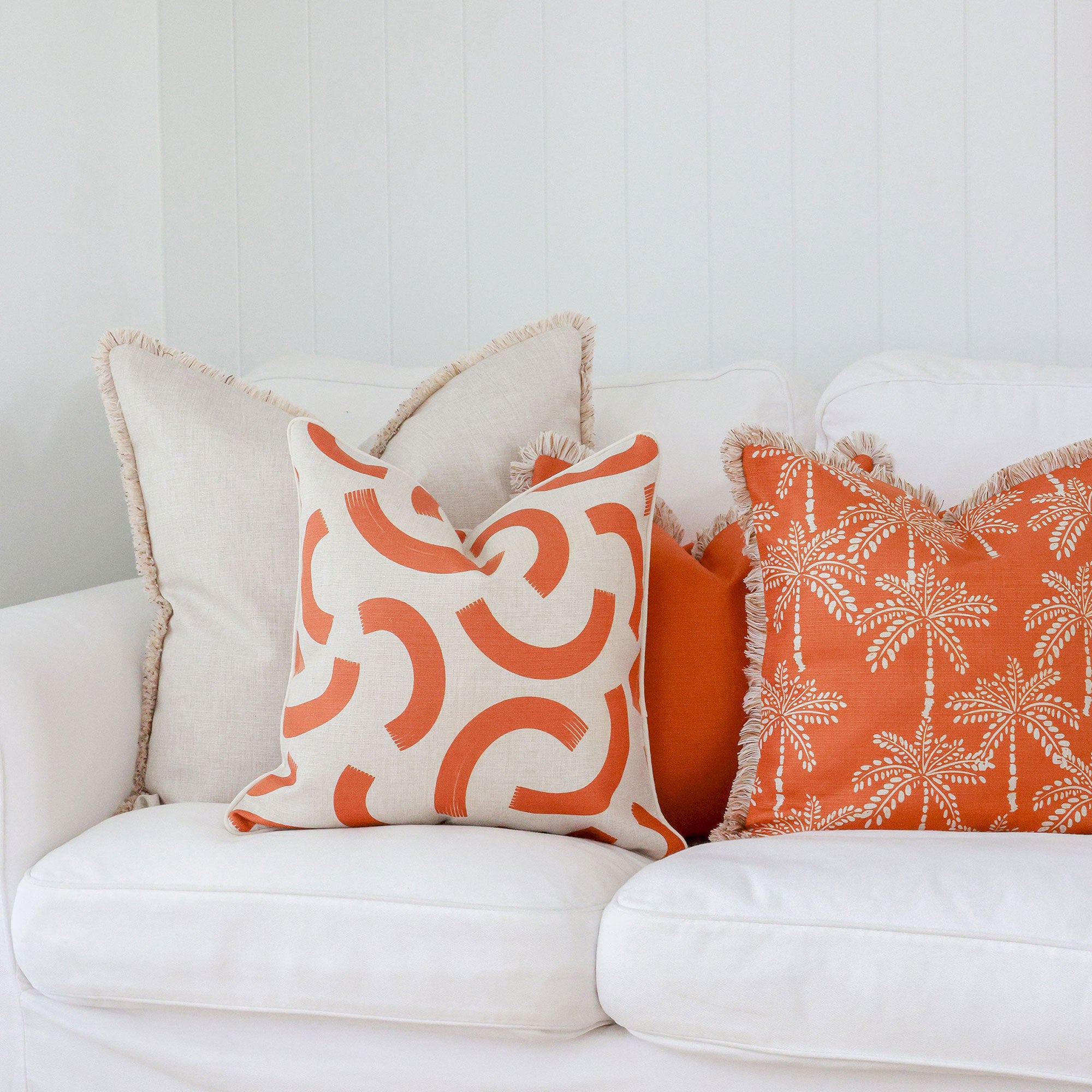 Cushion Cover-With Piping-Muse Burnt Orange-45cm x 45cm