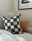 Cushion Cover-With Piping-Check Palm Kale-45cm x 45cm