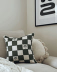Cushion Cover-With Piping-Check Palm Kale-45cm x 45cm
