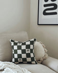 Cushion Cover-With Piping-Check Palm Kale-45cm x 45cm
