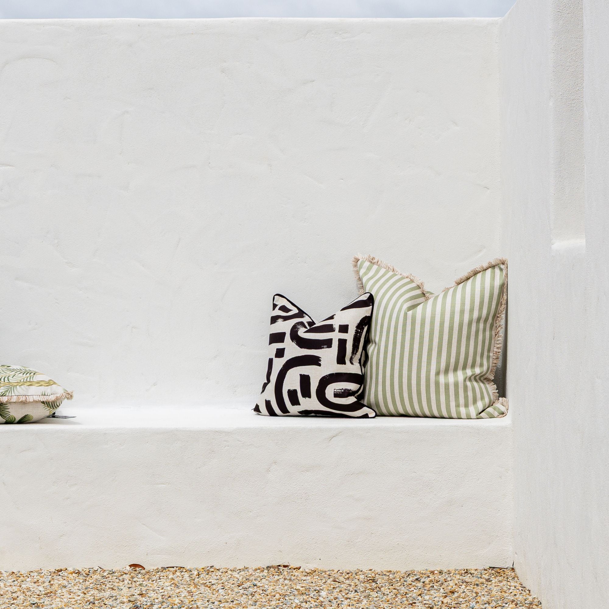 Cushion Cover-With Black Piping-Abstract Black-45cm x 45cm