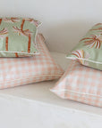 Cushion Cover-With Piping-Ginglam Peach-45cm x 45cm