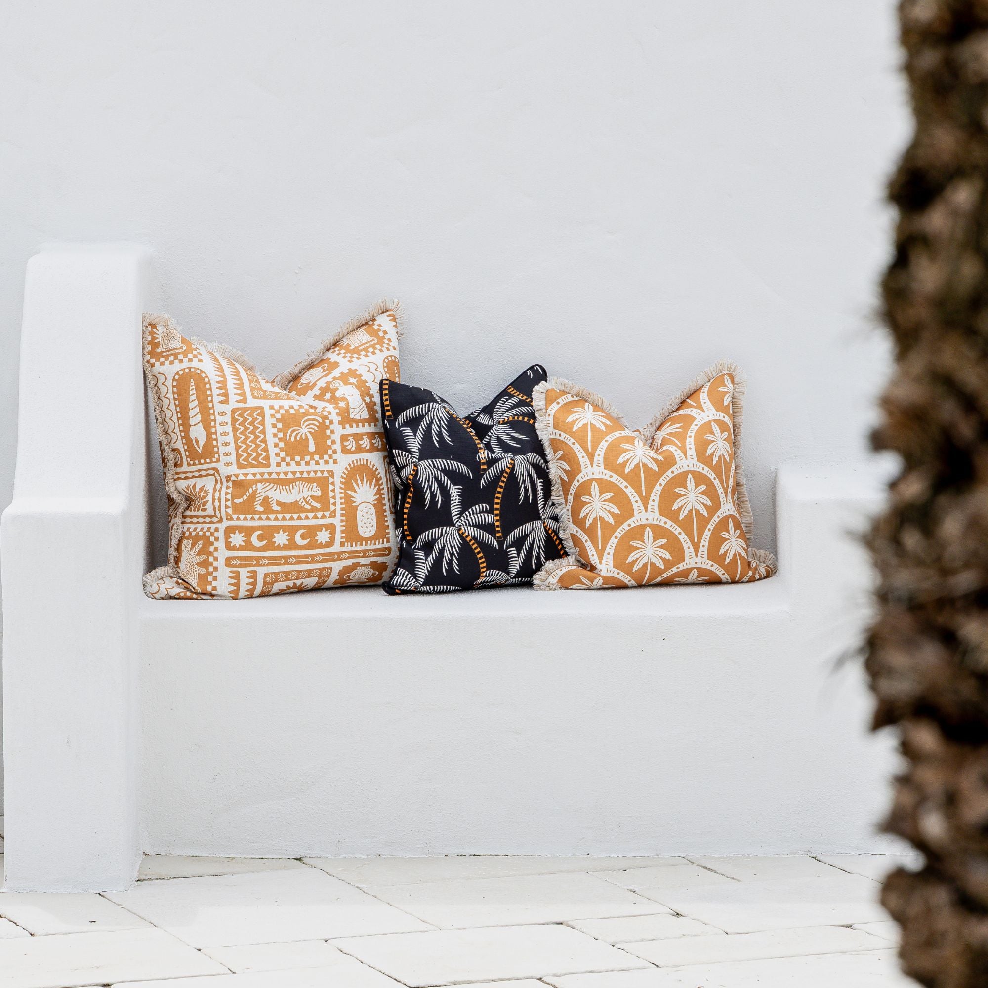Cushion Cover-With Black Piping-Tavarua-45cm x 45cm