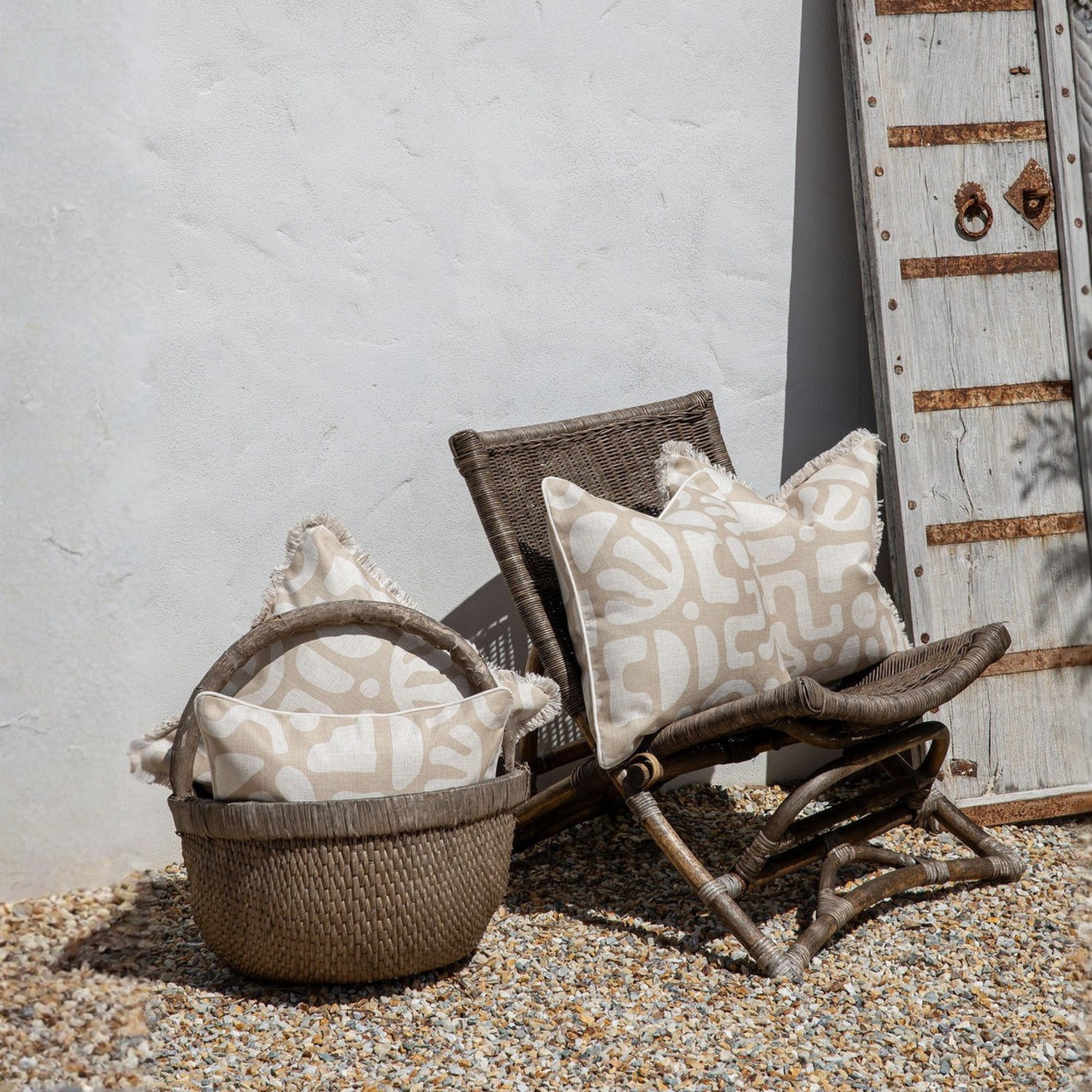 Cushion Cover-With Piping-Sand Beige-45cm x 45cm