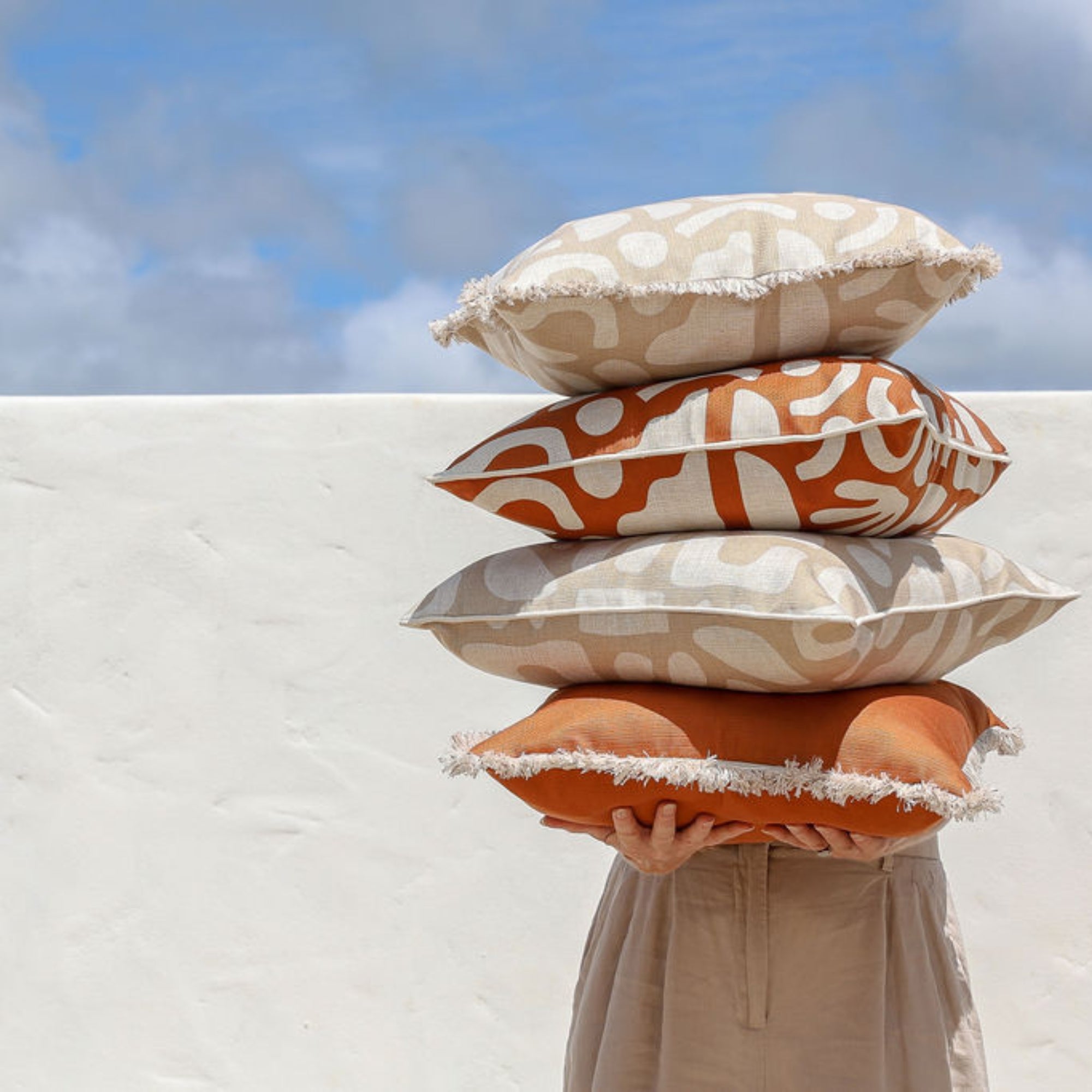 Cushion Cover-With Piping-Sand Beige-45cm x 45cm