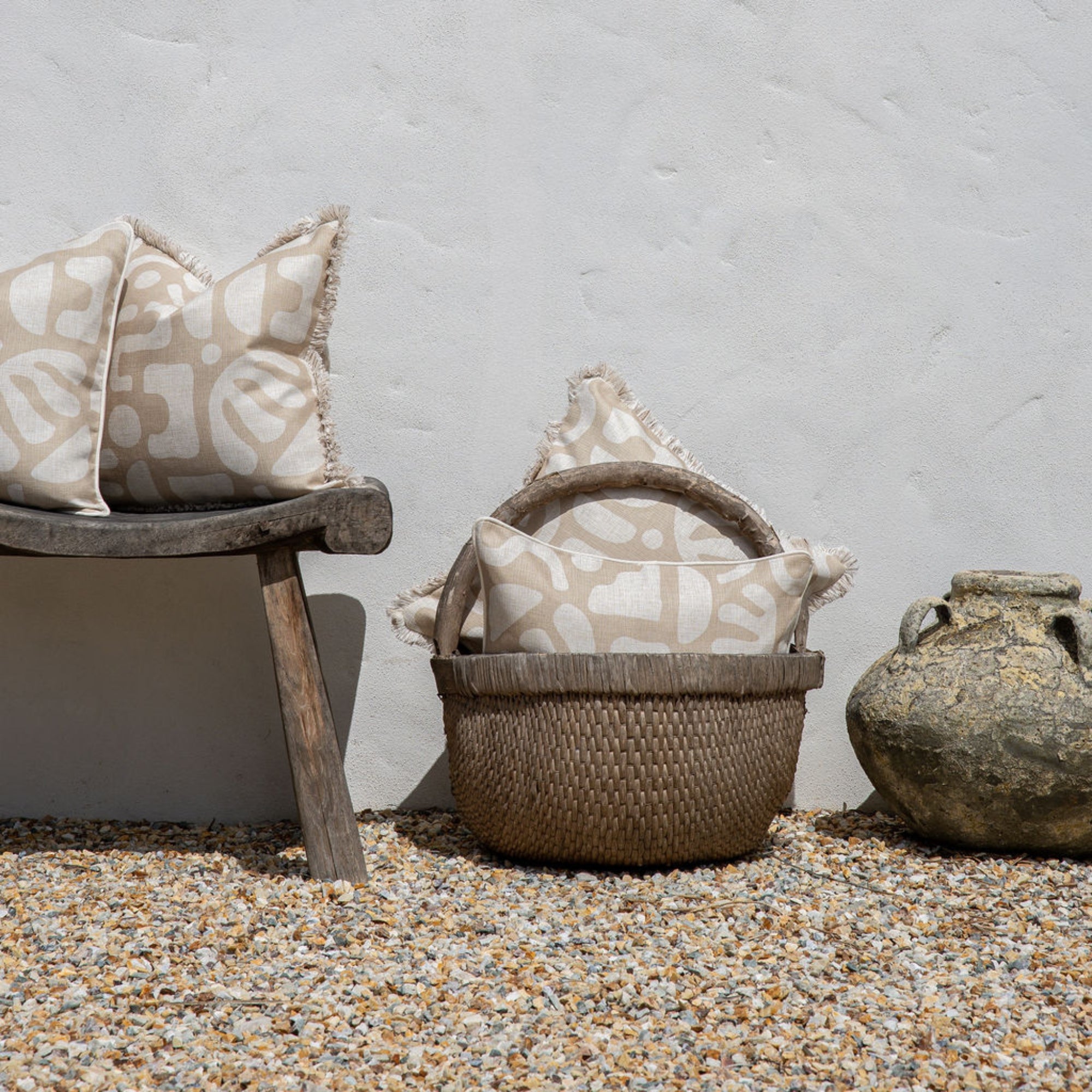 Cushion Cover-With Piping-Sand Beige-45cm x 45cm