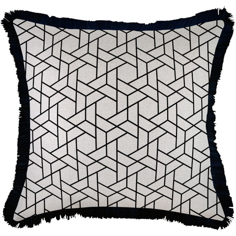 Cushion Cover-With Black Piping-Paint Stripes-60cm x 60cm