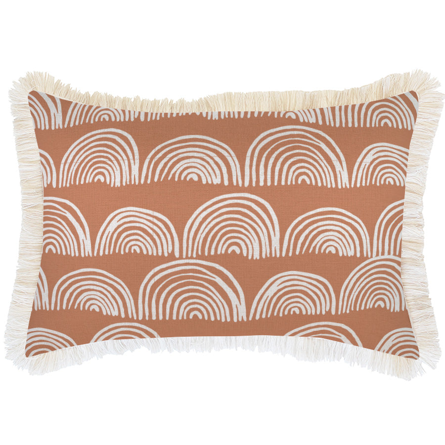 Cushion Cover-Coastal Fringe-Rainbows Clay-35cm x 50cm
