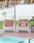 Cushion Cover-Coastal Fringe-Hampton Stripe Beige-60cm x 60cm