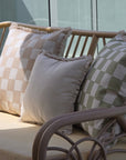 Cushion Cover-Coastal Fringe-Check Beige-60cm x 60cm