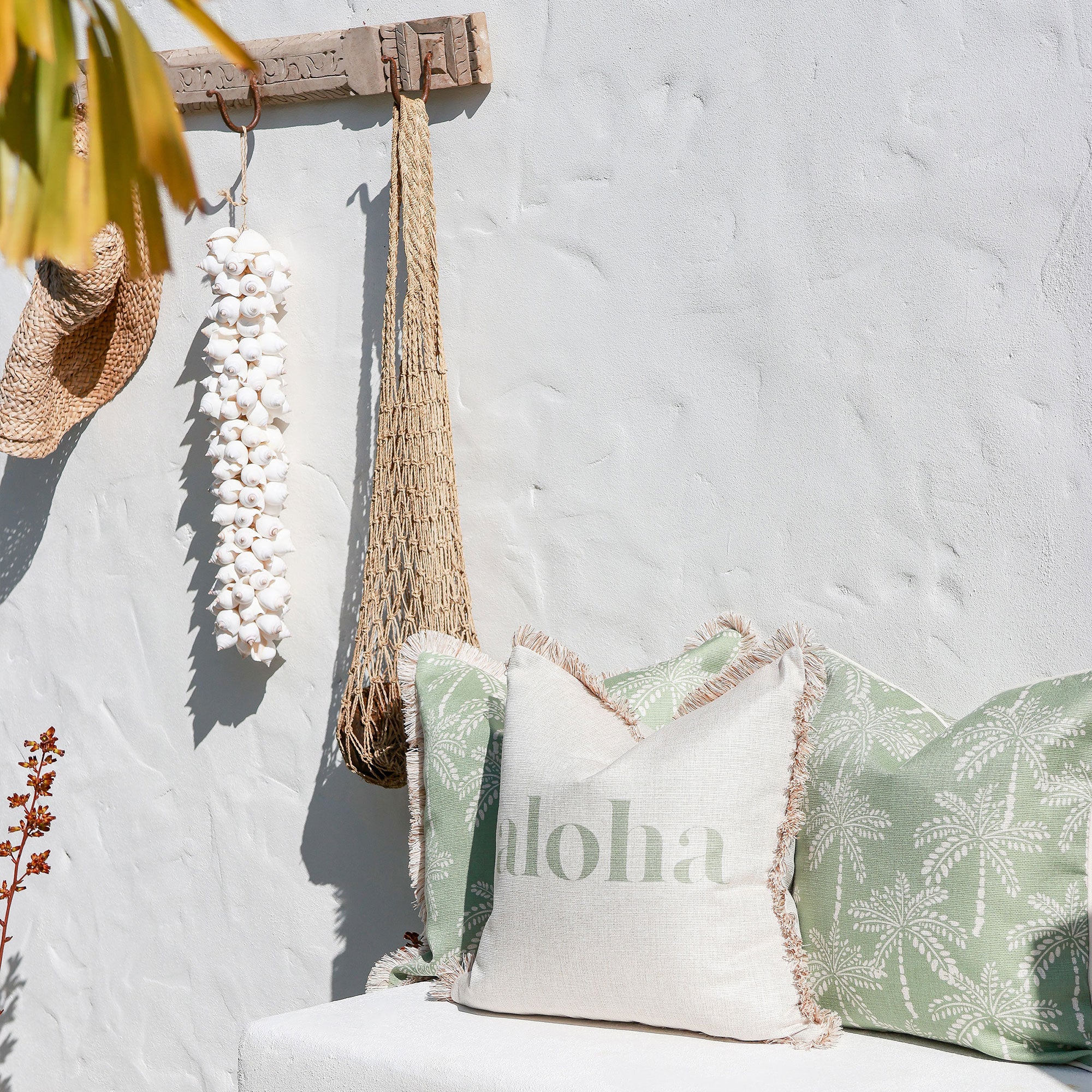 Cushion Cover-Coastal Fringe-Aloha Sage-45cm x 45cm