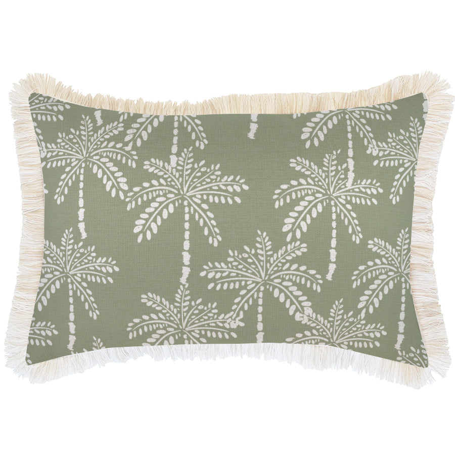 Cushion Cover-Coastal Fringe-Cabana Palms Sage-35cm x 50cm