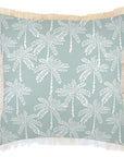 Cushion Cover-Coastal Fringe-Cabana Palms Seafoam-60cm x 60cm
