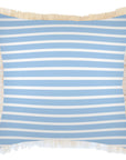 Cushion Cover-Coastal Fringe-Hampton Stripe Pale Blue-60cm x 60cm