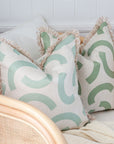 Cushion Cover-Coastal Fringe-Muse Sage-45cm x 45cm
