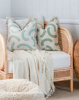 Cushion Cover-Coastal Fringe-Muse Sage-45cm x 45cm