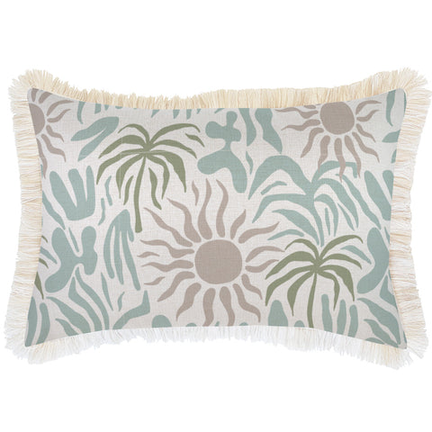 Cushion Cover-Coastal Fringe-Palm Trees White-45cm x 45cm