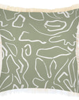 Cushion Cover-Coastal Fringe-Playa Sage-45cm x 45cm