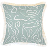Cushion Cover-Coastal Fringe-Palm Trees Seafoam-45cm x 45cm