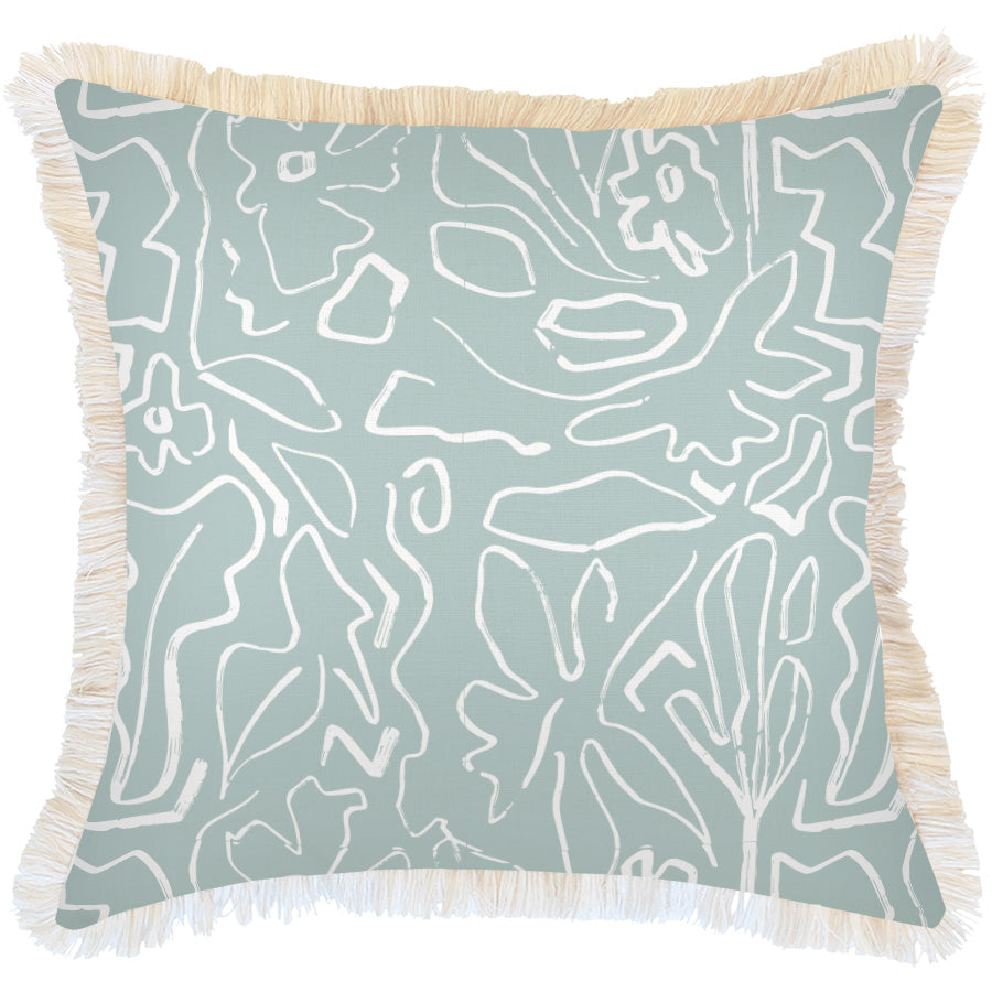 Cushion Cover-Coastal Fringe-Playa Seafoam-60cm x 60cm